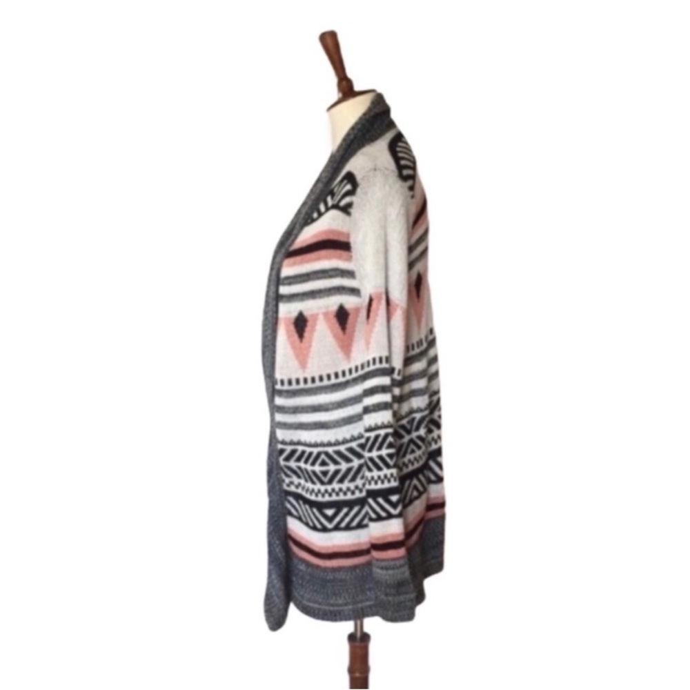 Trillium Cardigan Boho Long Sleeves Gray Peach Pink S - Picture 5 of 7